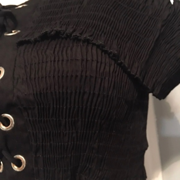 NWT Boohoo Shirred Lace Up Crop Top - Picture 7 of 7